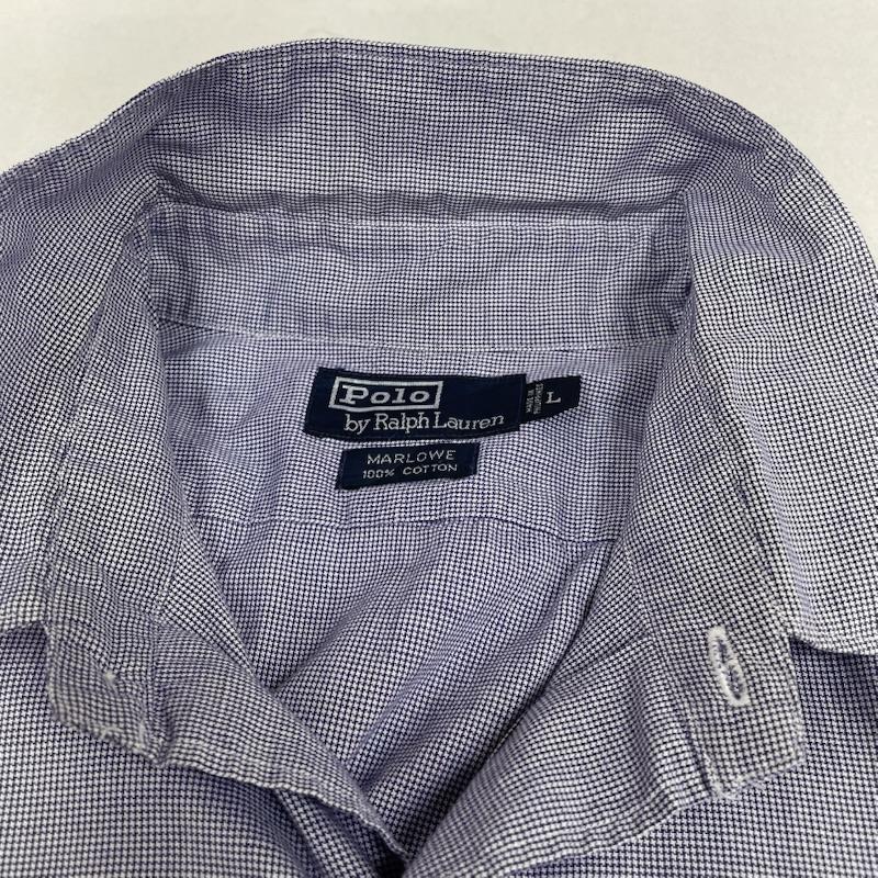 ポロバイラルフローレン Polo by RALPH LAUREN シャツ、ブラウス 長袖 90s MARLOWE 長袖 シャツ ブラウス 胸ポケット ボタン L  青 / ブルー / blue メンズ USED 古着 中古 50144810