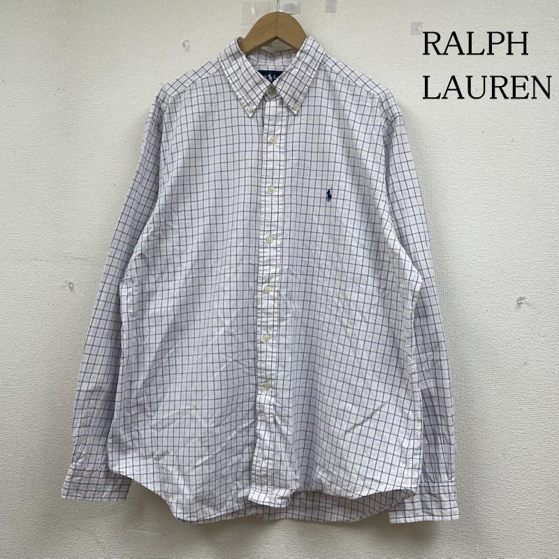 ラルフローレン RALPHLAUREN シャツ、ブラウス 長袖 長袖 ボタンダウン シャツ チェック柄 ポニーロゴ 刺繍 ワンポイント サイズ17/XL XL チェック X ロゴ、文字 X ワンポイント X 刺繍 白 / ホワイト / white X 青 / ブルー / blue X 桃 / ピンク / pink メンズ USED 古着 中古 50144811