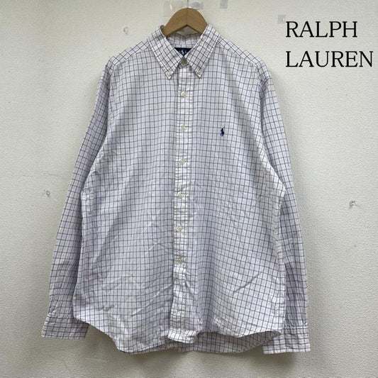ラルフローレン RALPHLAUREN シャツ、ブラウス 長袖 長袖 ボタンダウン シャツ チェック柄 ポニーロゴ 刺繍 ワンポイント サイズ17/XL XL チェック X ロゴ、文字 X ワンポイント X 刺繍 白 / ホワイト / white X 青 / ブルー / blue X 桃 / ピンク / pink メンズ USED 古着 中古 50144811