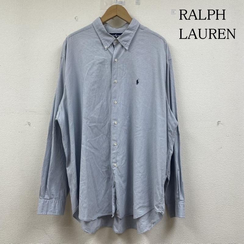 ラルフローレン RALPHLAUREN シャツ、ブラウス 長袖 MARLOWE 長袖 ボタンダウン シャツ ブラウス Shirt ロングスリーブ ポニーロゴ ワンポイント 刺繍 チェック柄 XXL チェック X ロゴ、文字 X ワンポイント X 刺繍 青 / ブルー / blue X 白 / ホワイト / white X 水色 / ライトブルー / メンズ USED 古着 中古 50144812
