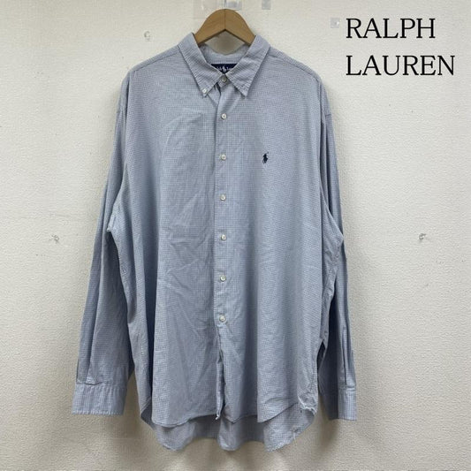 ラルフローレン RALPHLAUREN シャツ、ブラウス 長袖 MARLOWE 長袖 ボタンダウン シャツ ブラウス Shirt ロングスリーブ ポニーロゴ ワンポイント 刺繍 チェック柄 XXL チェック X ロゴ、文字 X ワンポイント X 刺繍 青 / ブルー / blue X 白 / ホワイト / white X 水色 / ライトブルー / メンズ USED 古着 中古 50144812