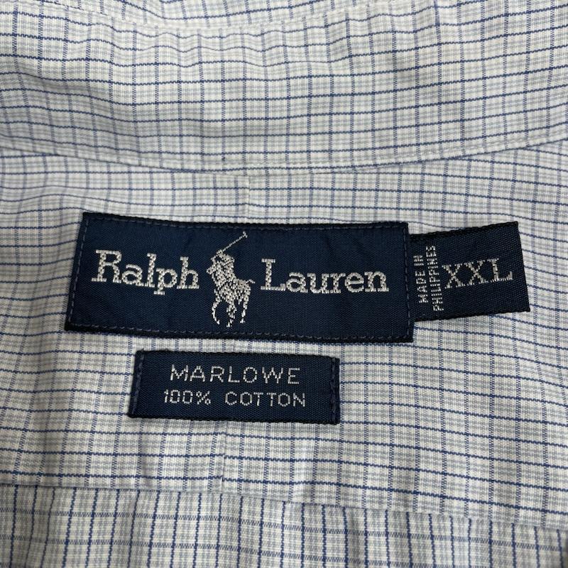 ラルフローレン RALPHLAUREN シャツ、ブラウス 長袖 MARLOWE 長袖 ボタンダウン シャツ ブラウス Shirt ロングスリーブ ポニーロゴ ワンポイント 刺繍 チェック柄 XXL チェック X ロゴ、文字 X ワンポイント X 刺繍 青 / ブルー / blue X 白 / ホワイト / white X 水色 / ライトブルー / メンズ USED 古着 中古 50144812