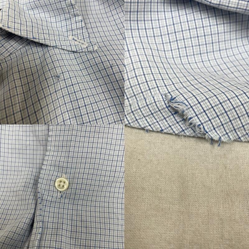 ラルフローレン RALPHLAUREN シャツ、ブラウス 長袖 MARLOWE 長袖 ボタンダウン シャツ ブラウス Shirt ロングスリーブ ポニーロゴ ワンポイント 刺繍 チェック柄 XXL チェック X ロゴ、文字 X ワンポイント X 刺繍 青 / ブルー / blue X 白 / ホワイト / white X 水色 / ライトブルー / メンズ USED 古着 中古 50144812