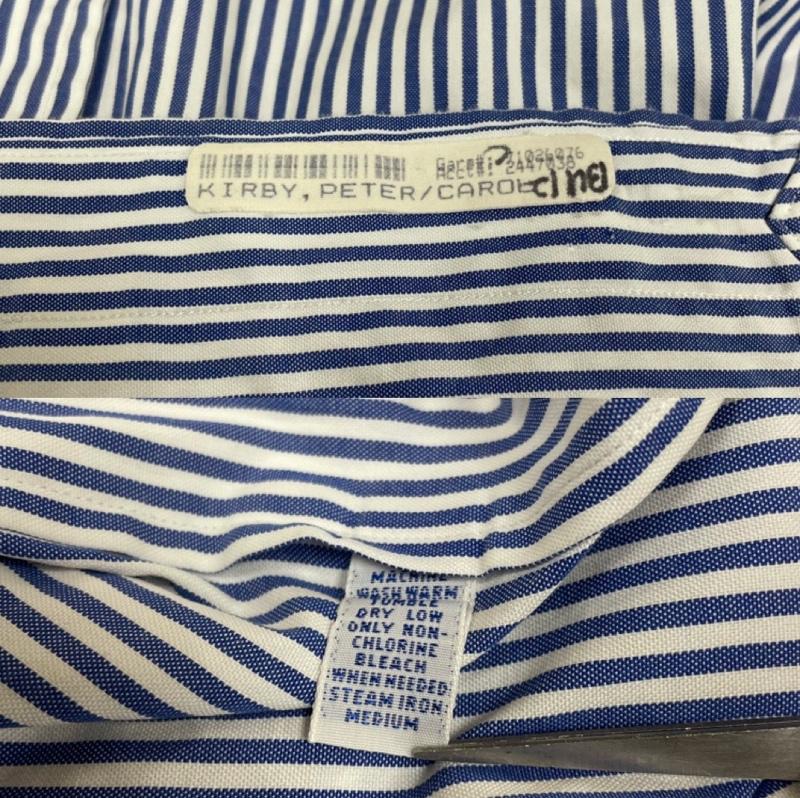ラルフローレン RALPHLAUREN シャツ、ブラウス 長袖 長袖 ボタンダウン シャツ ブラウス ストライプ 胸ポケット サイズ15 1/2-34 - ストライプ 白 / ホワイト / white X 青 / ブルー / blue メンズ USED 古着 中古 50144813