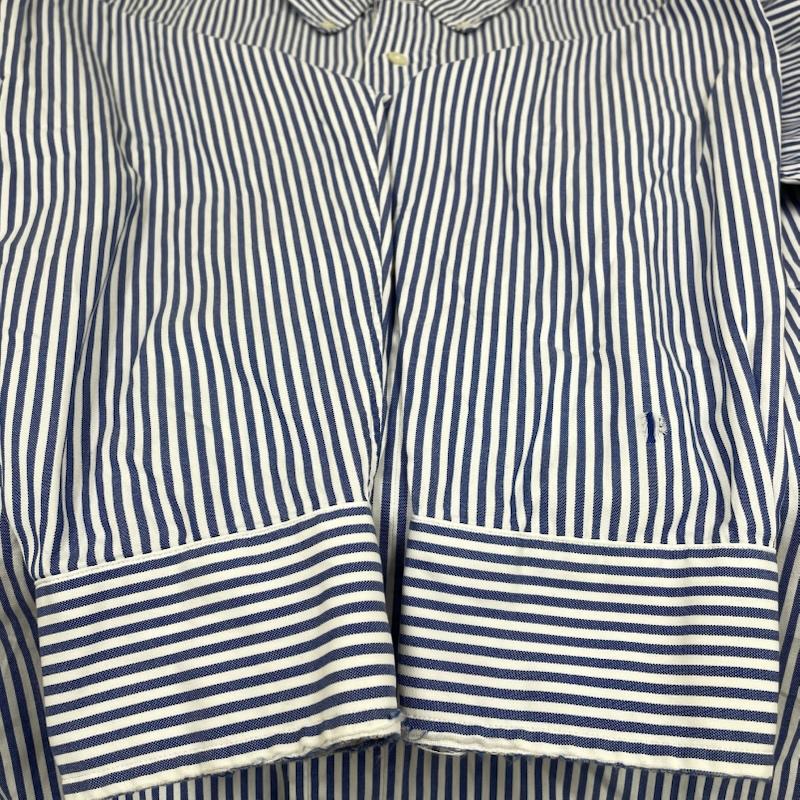 ラルフローレン RALPHLAUREN シャツ、ブラウス 長袖 長袖 ボタンダウン シャツ ブラウス ストライプ 胸ポケット サイズ15 1/2-34 - ストライプ 白 / ホワイト / white X 青 / ブルー / blue メンズ USED 古着 中古 50144813