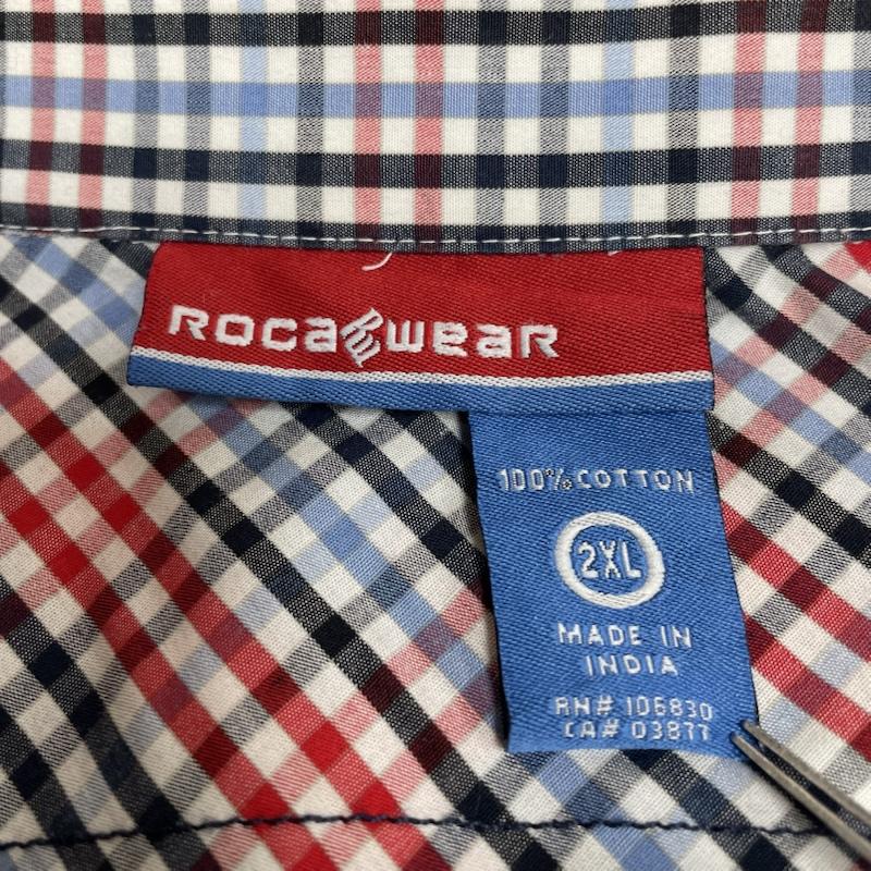 ロカウェア ROCAWEAR シャツ、ブラウス 長袖 長袖 シャツ ブラウス Shirt ロングスリーブ 胸ポケット ボタン チェック柄 ロゴ 刺繍 XXL チェック X ロゴ、文字 X 刺繍 マルチカラー / マルチカラー / multicolor メンズ USED 古着 中古 50144815