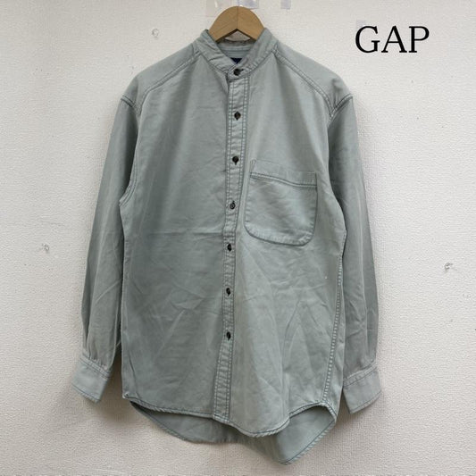 ギャップ GAP シャツ、ブラウス 長袖 90s OLD GAP 長袖 シャツ ブラウス ボタン バンドカラー S 無地 水色 / ライトブルー / メンズ USED 古着 中古 50144827