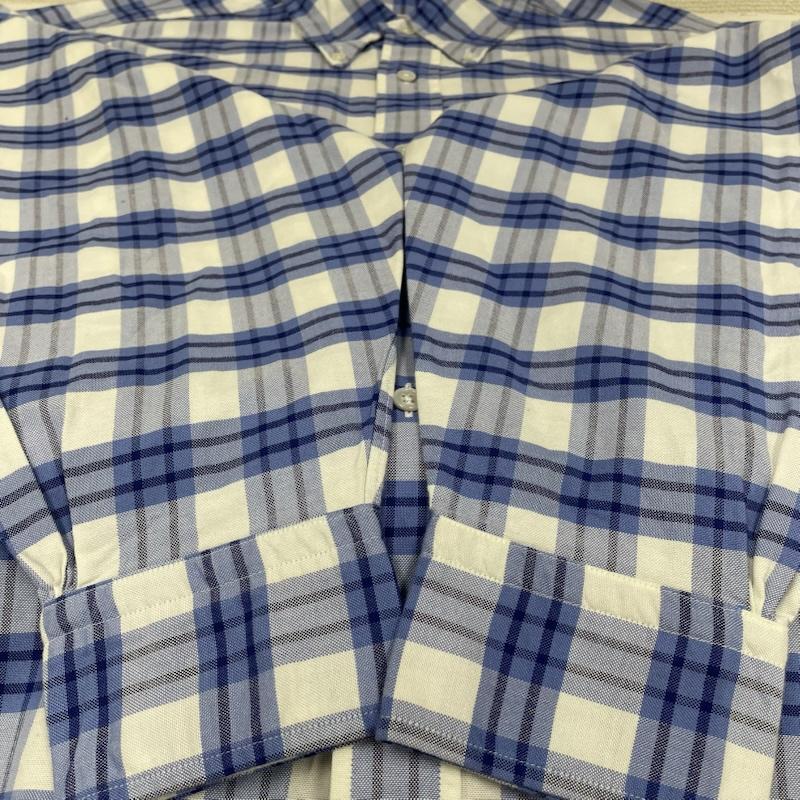 ブルックス ブラザーズ BROOKS BROTHERS シャツ、ブラウス 長袖 USA製 長袖 ボタンダウン オックスフォード シャツ 胸ポケット ボタン チェック L チェック 白 / ホワイト / white X 青 / ブルー / blue メンズ USED 古着 中古 50144829