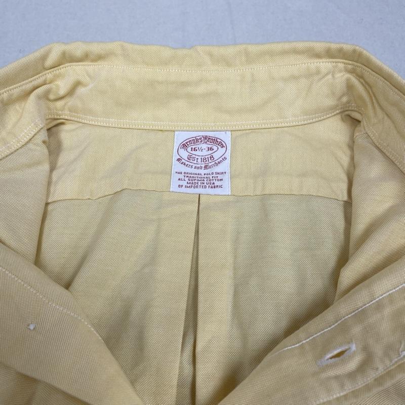 ブルックス ブラザーズ BROOKS BROTHERS シャツ、ブラウス 長袖 長袖 オックスフォード ボタンダウン シャツ ブラウス USA サイズ16 1/2-36 - 無地 黄 / イエロー / yellow メンズ USED 古着 中古 50144830