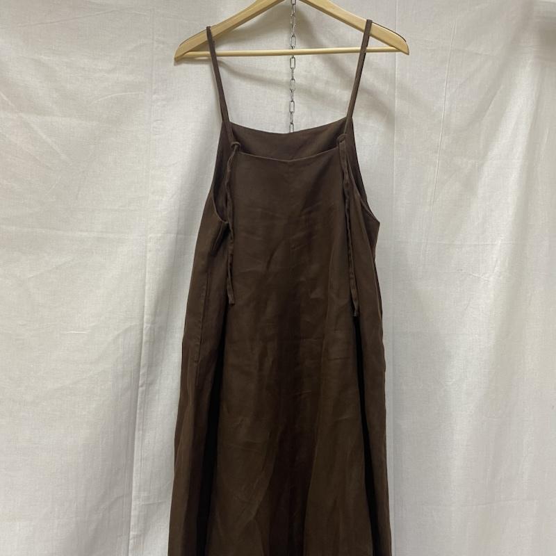 カグレ かぐれ ワンピース ロングスカート GA35-26M018 リネンキャミワンピース Aライン brown FREE FREE 無地 茶 / ブラウン / brown レディース USED 古着 中古 50144836