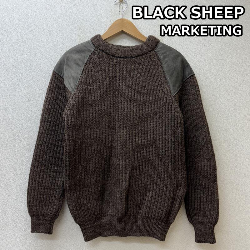 ブラックシープ Black Sheep ニット、セーター 長袖 UK イギリス グレートブリテン製 ショルダー エルボー パッチ クルーネック ニット セーター 38 メンズ USED 古着 中古 50144841