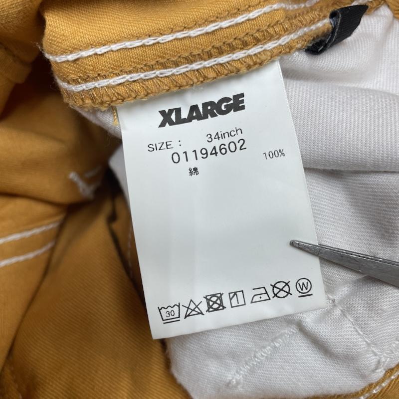 エクストララージ XLARGE パンツ ワークパンツ、ペインターパンツ 19AW STITCH PAINTER PANT ワーク ステッチ ペインター パンツ 01194602 34インチ ロゴ、文字 X 刺繍 マスタード / マスタード / メンズ USED 古着 中古 50144864