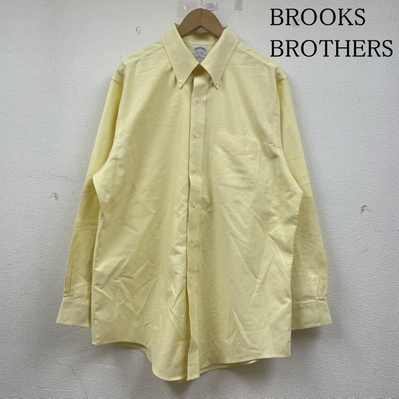 ブルックス ブラザーズ BROOKS BROTHERS シャツ、ブラウス 長袖 1818 長袖 ボタンダウン シャツ ブラウス 胸ポケット 無地 サイズ17-34 - 無地 黄 / イエロー / yellow メンズ USED 古着 中古 50144873