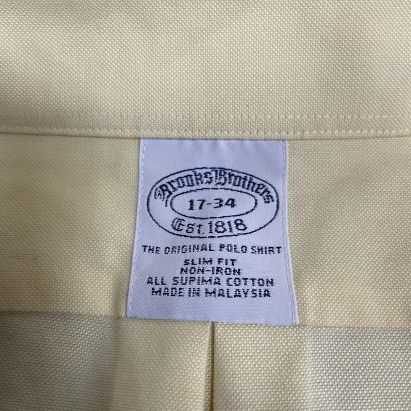 ブルックス ブラザーズ BROOKS BROTHERS シャツ、ブラウス 長袖 1818 長袖 ボタンダウン シャツ ブラウス 胸ポケット 無地 サイズ17-34 - 無地 黄 / イエロー / yellow メンズ USED 古着 中古 50144873
