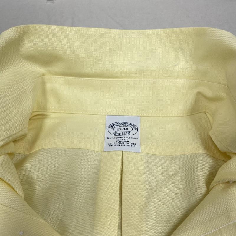 ブルックス ブラザーズ BROOKS BROTHERS シャツ、ブラウス 長袖 1818 長袖 ボタンダウン シャツ ブラウス 胸ポケット 無地 サイズ17-34 - 無地 黄 / イエロー / yellow メンズ USED 古着 中古 50144873