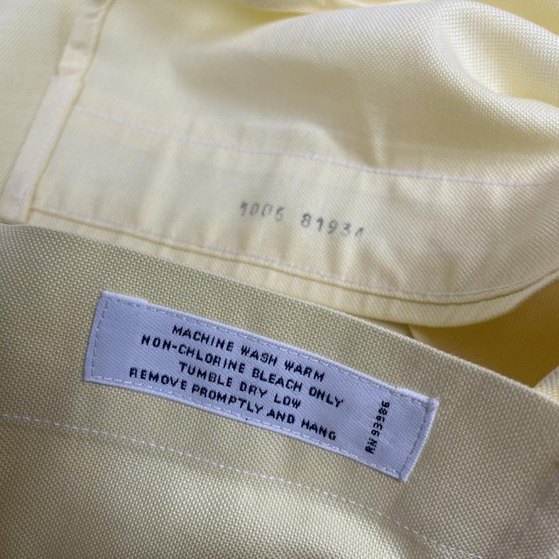 ブルックス ブラザーズ BROOKS BROTHERS シャツ、ブラウス 長袖 1818 長袖 ボタンダウン シャツ ブラウス 胸ポケット 無地 サイズ17-34 - 無地 黄 / イエロー / yellow メンズ USED 古着 中古 50144873