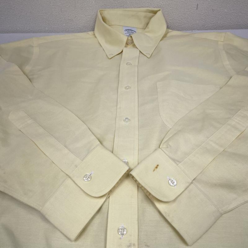 ブルックス ブラザーズ BROOKS BROTHERS シャツ、ブラウス 長袖 1818 長袖 ボタンダウン シャツ ブラウス 胸ポケット 無地 サイズ17-34 - 無地 黄 / イエロー / yellow メンズ USED 古着 中古 50144873