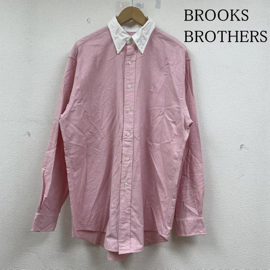 ブルックス ブラザーズ BROOKS BROTHERS シャツ、ブラウス 長袖 1818 長袖 ボタンダウン シャツ ブラウス ロゴ 刺繍 ワンポイント M ロゴ、文字 X 刺繍 X ワンポイント 桃 / ピンク / pink メンズ USED 古着 中古 50144875