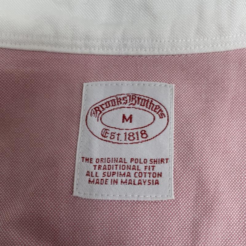 ブルックス ブラザーズ BROOKS BROTHERS シャツ、ブラウス 長袖 1818 長袖 ボタンダウン シャツ ブラウス ロゴ 刺繍 ワンポイント M ロゴ、文字 X 刺繍 X ワンポイント 桃 / ピンク / pink メンズ USED 古着 中古 50144875
