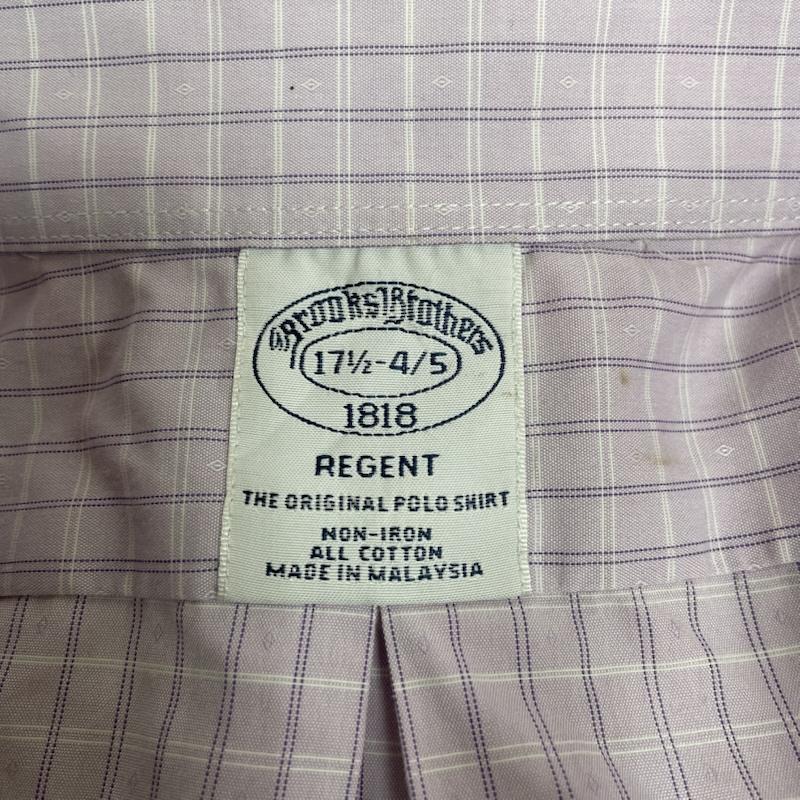 ブルックス ブラザーズ BROOKS BROTHERS シャツ、ブラウス 長袖 1818 長袖 ボタンダウン シャツ ブラウス チェック柄 サイズ17 1/2-4/5 - チェック 紫 / パープル / purple メンズ USED 古着 中古 50144877