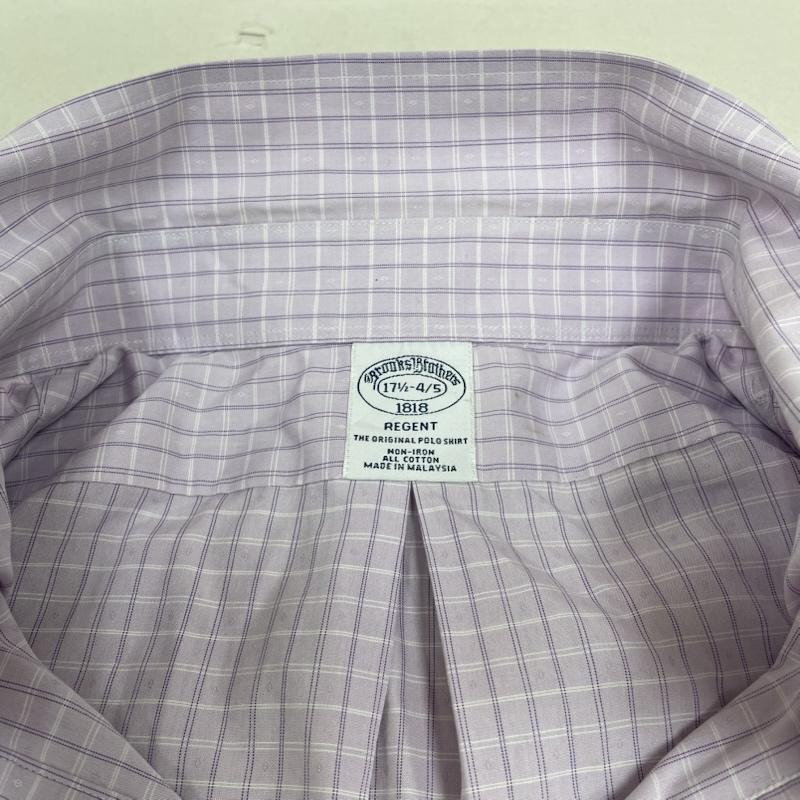ブルックス ブラザーズ BROOKS BROTHERS シャツ、ブラウス 長袖 1818 長袖 ボタンダウン シャツ ブラウス チェック柄 サイズ17 1/2-4/5 - チェック 紫 / パープル / purple メンズ USED 古着 中古 50144877