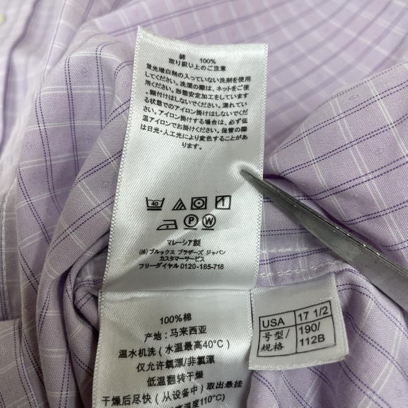 ブルックス ブラザーズ BROOKS BROTHERS シャツ、ブラウス 長袖 1818 長袖 ボタンダウン シャツ ブラウス チェック柄 サイズ17 1/2-4/5 - チェック 紫 / パープル / purple メンズ USED 古着 中古 50144877