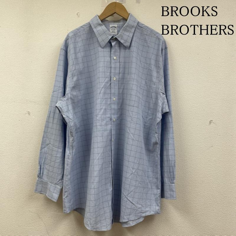ブルックス ブラザーズ BROOKS BROTHERS シャツ、ブラウス 長袖 1818 長袖 シャツ ブラウス 胸ポケット ボタン チェック柄 サイズ18-35 - チェック 水色 / ライトブルー / メンズ USED 古着 中古 50144879