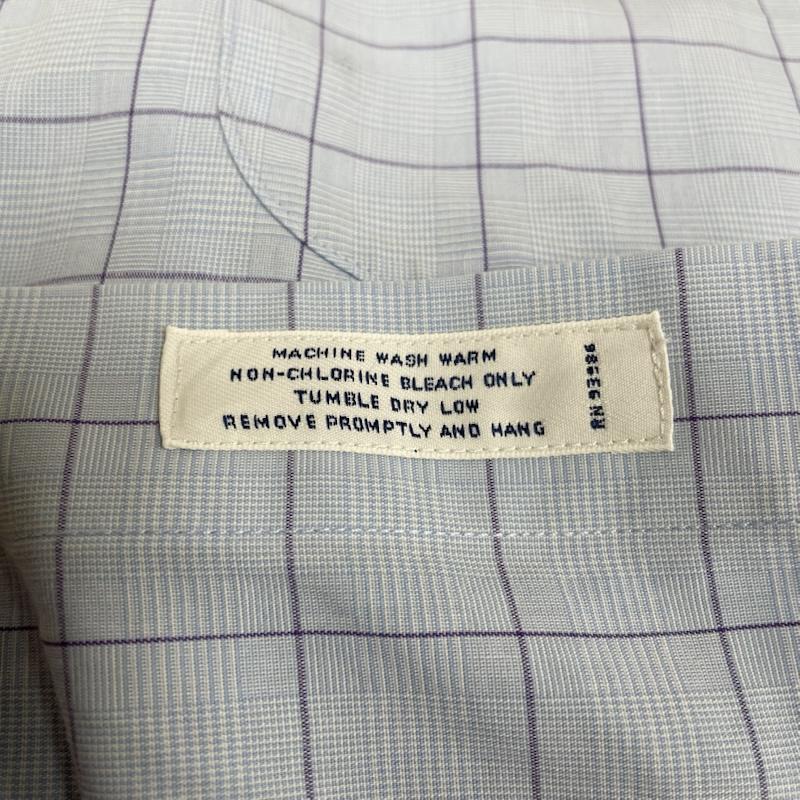 ブルックス ブラザーズ BROOKS BROTHERS シャツ、ブラウス 長袖 1818 長袖 シャツ ブラウス 胸ポケット ボタン チェック柄 サイズ18-35 - チェック 水色 / ライトブルー / メンズ USED 古着 中古 50144879