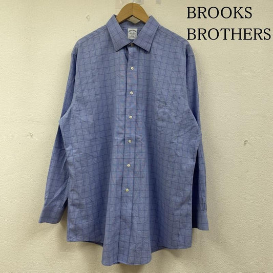 ブルックス ブラザーズ BROOKS BROTHERS シャツ、ブラウス 長袖 1818 長袖 チェック柄 シャツ ブラウス 胸ポケット ボタン サイズ17-34 - チェック 青 / ブルー / blue メンズ USED 古着 中古 50144881