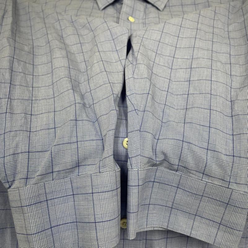 ブルックス ブラザーズ BROOKS BROTHERS シャツ、ブラウス 長袖 1818 長袖 チェック柄 シャツ ブラウス 胸ポケット ボタン サイズ17-34 - チェック 青 / ブルー / blue メンズ USED 古着 中古 50144881