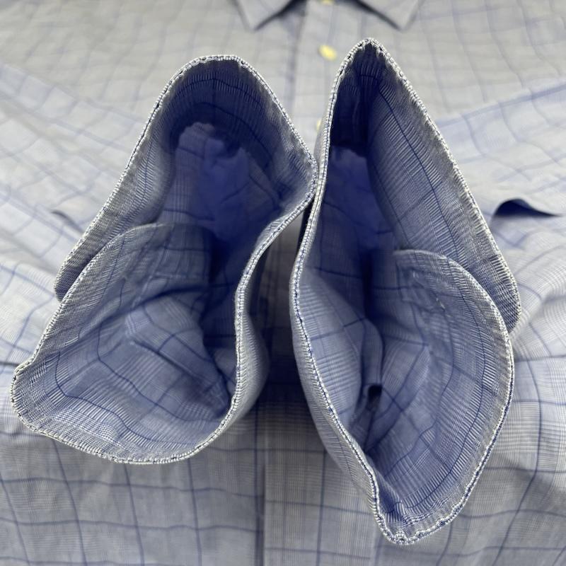 ブルックス ブラザーズ BROOKS BROTHERS シャツ、ブラウス 長袖 1818 長袖 チェック柄 シャツ ブラウス 胸ポケット ボタン サイズ17-34 - チェック 青 / ブルー / blue メンズ USED 古着 中古 50144881
