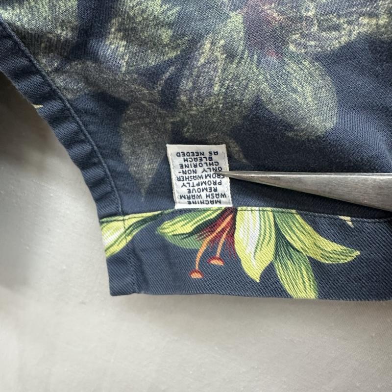ポロラルフローレン POLO RALPH LAUREN シャツ、ブラウス 半袖 90s CLAYTON 花柄 オープンカラー アロハ シャツ グリーンハイビスカス L 紺 / ネイビー / navy メンズ USED 古着 中古 50144884
