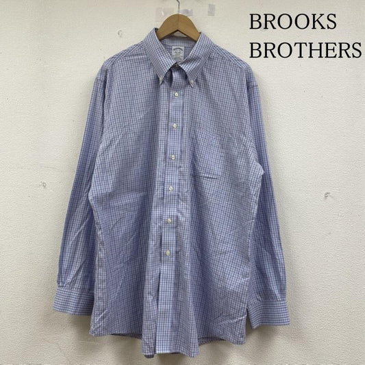 ブルックス ブラザーズ BROOKS BROTHERS シャツ、ブラウス 長袖 REGENT 1818 長袖 ボタンダウン シャツ ブラウス チェック サイズ17 1/2-35 - チェック 青 / ブルー / blue X 紫 / パープル / purple メンズ USED 古着 中古 50144885