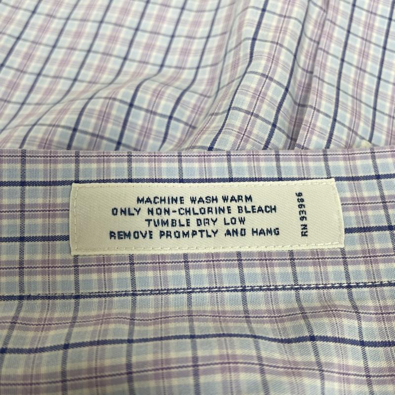 ブルックス ブラザーズ BROOKS BROTHERS シャツ、ブラウス 長袖 REGENT 1818 長袖 ボタンダウン シャツ ブラウス チェック サイズ17 1/2-35 - チェック 青 / ブルー / blue X 紫 / パープル / purple メンズ USED 古着 中古 50144885