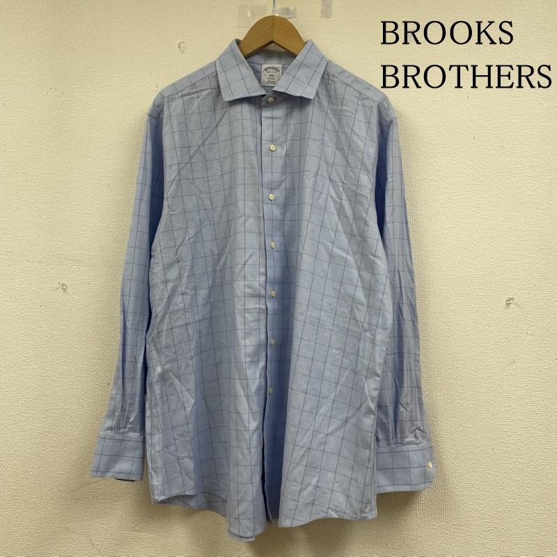ブルックス ブラザーズ BROOKS BROTHERS シャツ、ブラウス 長袖 REGENT 1818 長袖 シャツ ブラウス チェック柄 サイズ16 1/2-4/5 - チェック 水色 / ライトブルー / メンズ USED 古着 中古 50144890