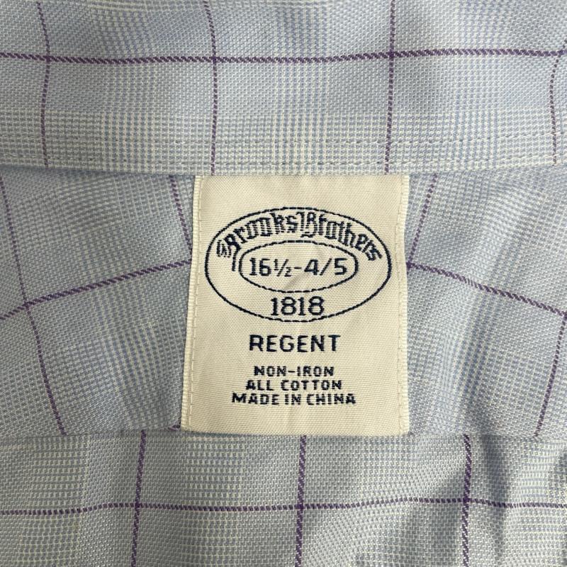 ブルックス ブラザーズ BROOKS BROTHERS シャツ、ブラウス 長袖 REGENT 1818 長袖 シャツ ブラウス チェック柄 サイズ16 1/2-4/5 - チェック 水色 / ライトブルー / メンズ USED 古着 中古 50144890