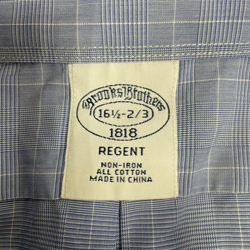 ブルックス ブラザーズ BROOKS BROTHERS シャツ、ブラウス 長袖 REGENT 1818 長袖 シャツ ブラウス チェック 胸ポケット サイズ16 1/2-2/3 - チェック 水色 / ライトブルー / メンズ USED 古着 中古 50144891