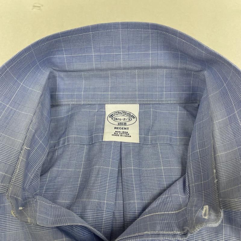 ブルックス ブラザーズ BROOKS BROTHERS シャツ、ブラウス 長袖 REGENT 1818 長袖 シャツ ブラウス チェック 胸ポケット サイズ16 1/2-2/3 - チェック 水色 / ライトブルー / メンズ USED 古着 中古 50144891