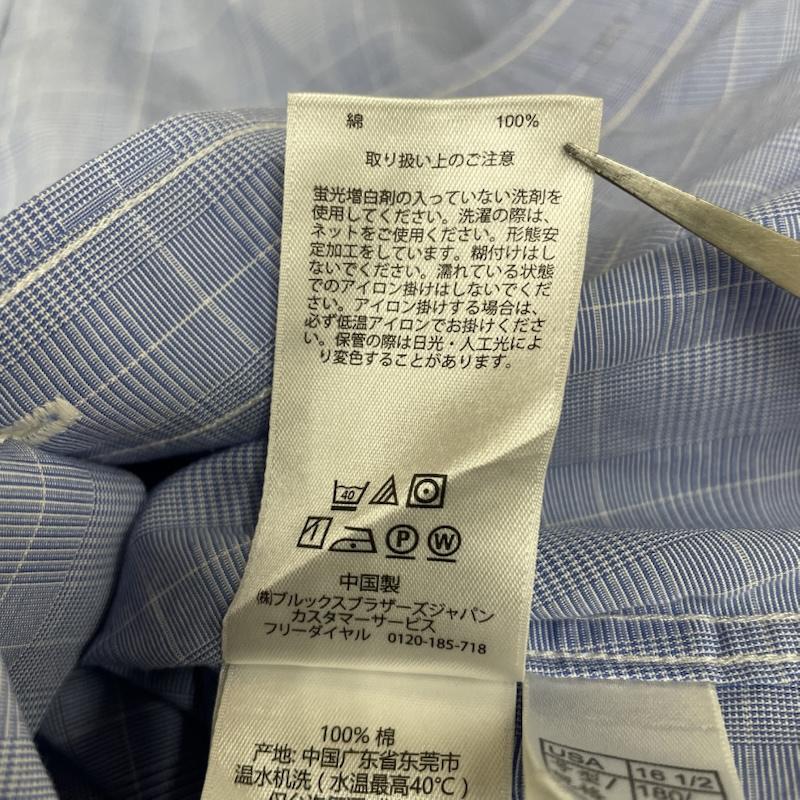 ブルックス ブラザーズ BROOKS BROTHERS シャツ、ブラウス 長袖 REGENT 1818 長袖 シャツ ブラウス チェック 胸ポケット サイズ16 1/2-2/3 - チェック 水色 / ライトブルー / メンズ USED 古着 中古 50144891