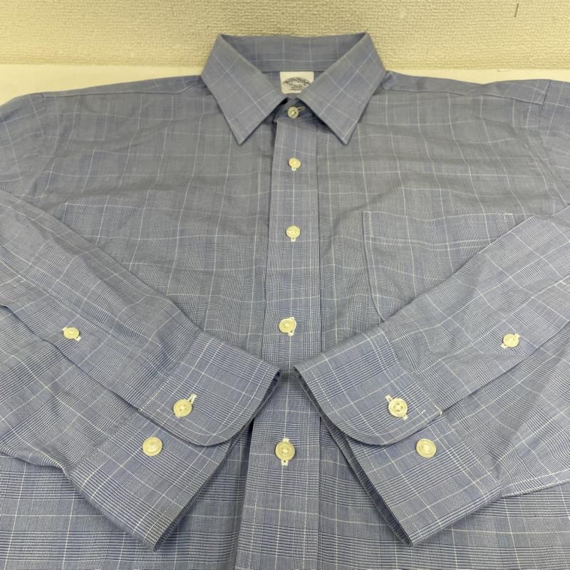 ブルックス ブラザーズ BROOKS BROTHERS シャツ、ブラウス 長袖 REGENT 1818 長袖 シャツ ブラウス チェック 胸ポケット サイズ16 1/2-2/3 - チェック 水色 / ライトブルー / メンズ USED 古着 中古 50144891