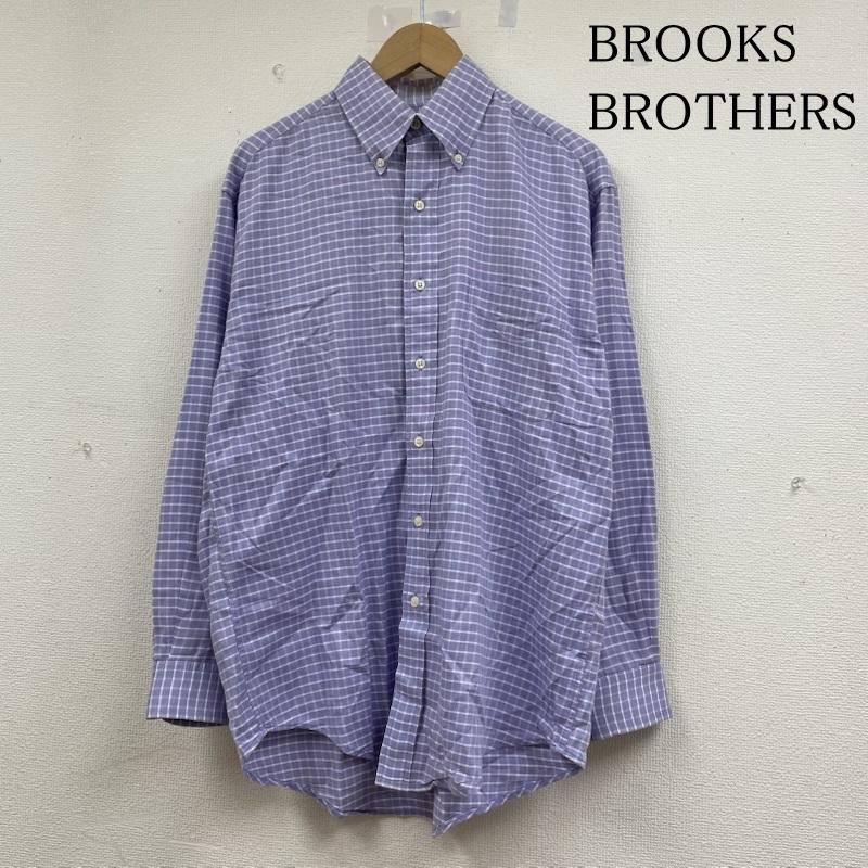 ブルックス ブラザーズ BROOKS BROTHERS シャツ、ブラウス 長袖 長袖 シャツ ブラウス Shirt ロングスリーブ 胸ポケット ボタンダウン チェック S チェック 紫 / パープル / purple メンズ USED 古着 中古 50144892