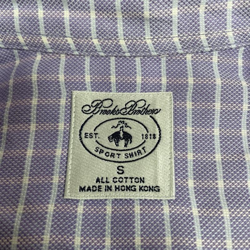 ブルックス ブラザーズ BROOKS BROTHERS シャツ、ブラウス 長袖 長袖 シャツ ブラウス Shirt ロングスリーブ 胸ポケット ボタンダウン チェック S チェック 紫 / パープル / purple メンズ USED 古着 中古 50144892