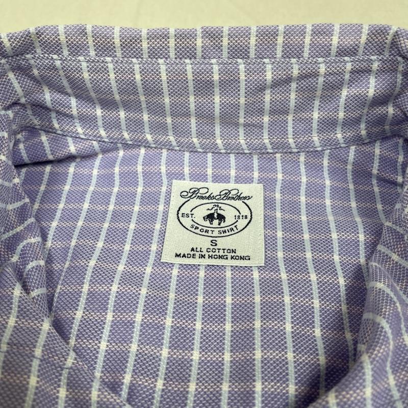 ブルックス ブラザーズ BROOKS BROTHERS シャツ、ブラウス 長袖 長袖 シャツ ブラウス Shirt ロングスリーブ 胸ポケット ボタンダウン チェック S チェック 紫 / パープル / purple メンズ USED 古着 中古 50144892