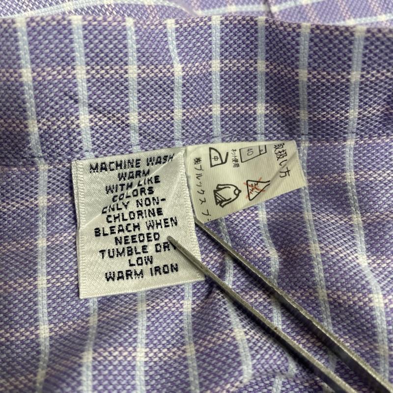 ブルックス ブラザーズ BROOKS BROTHERS シャツ、ブラウス 長袖 長袖 シャツ ブラウス Shirt ロングスリーブ 胸ポケット ボタンダウン チェック S チェック 紫 / パープル / purple メンズ USED 古着 中古 50144892