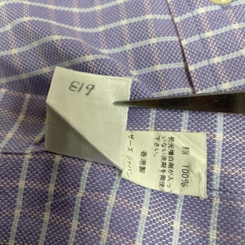ブルックス ブラザーズ BROOKS BROTHERS シャツ、ブラウス 長袖 長袖 シャツ ブラウス Shirt ロングスリーブ 胸ポケット ボタンダウン チェック S チェック 紫 / パープル / purple メンズ USED 古着 中古 50144892