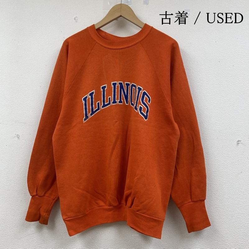 古着 USED トレーナー 長袖 90s USA製 AMERICA S FINEST ILLONOIS カレッジ プリント スウェット トレーナー XL ロゴ、文字 X プリント 橙 / オレンジ / orange メンズ USED 古着 中古 50144971