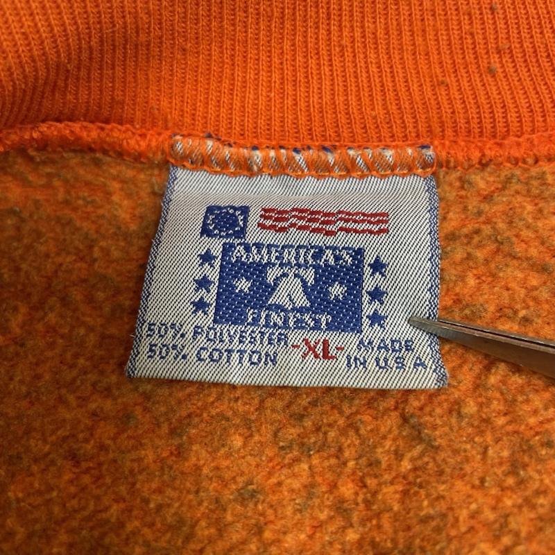 古着 USED トレーナー 長袖 90s USA製 AMERICA S FINEST ILLONOIS カレッジ プリント スウェット トレーナー XL ロゴ、文字 X プリント 橙 / オレンジ / orange メンズ USED 古着 中古 50144971
