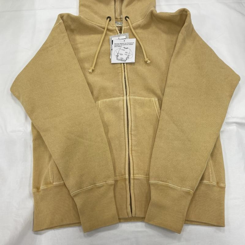 チャンピオン Champion パーカー 長袖 REVERSEWEAVE リバースウィーブ ジップアップ パーカー プルオーバー フーディー C8-W139 YLW タグ付き XL ワンポイント X ロゴ、文字 X 刺繍 黄 / イエロー / yellow メンズ USED 古着 中古 50145021