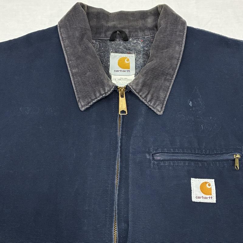 カーハート Carhartt ジャケット、上着 ジャンパー、ブルゾン 00s メキシコ製 デトロイトジャケット ダック カバーオール ブランケットライナー J01 DNY 52 ワンポイント X ロゴ、文字 紺 / ネイビー / navy メンズ USED 古着 中古 50145041