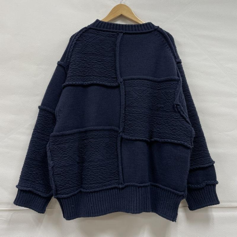 ネーム Name. ニット、セーター 長袖 RATSHWORK KNIT ノルディック パッチワーク ケーブル ニット セーター 1 無地 紺 / ネイビー / navy メンズ USED 古着 中古 50145047